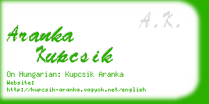 aranka kupcsik business card